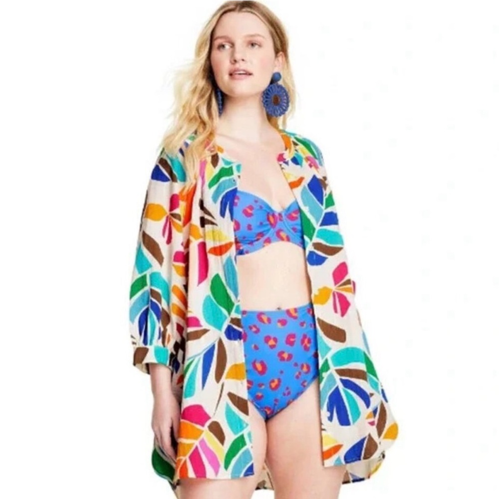 Tabitha Brown x Target Colorful Leaf Print Blouse